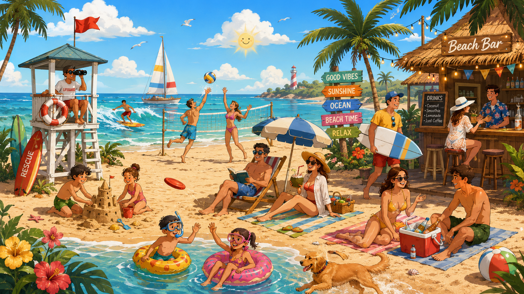 CELPIP Speaking Task 3: Busy Tropical Beach Day