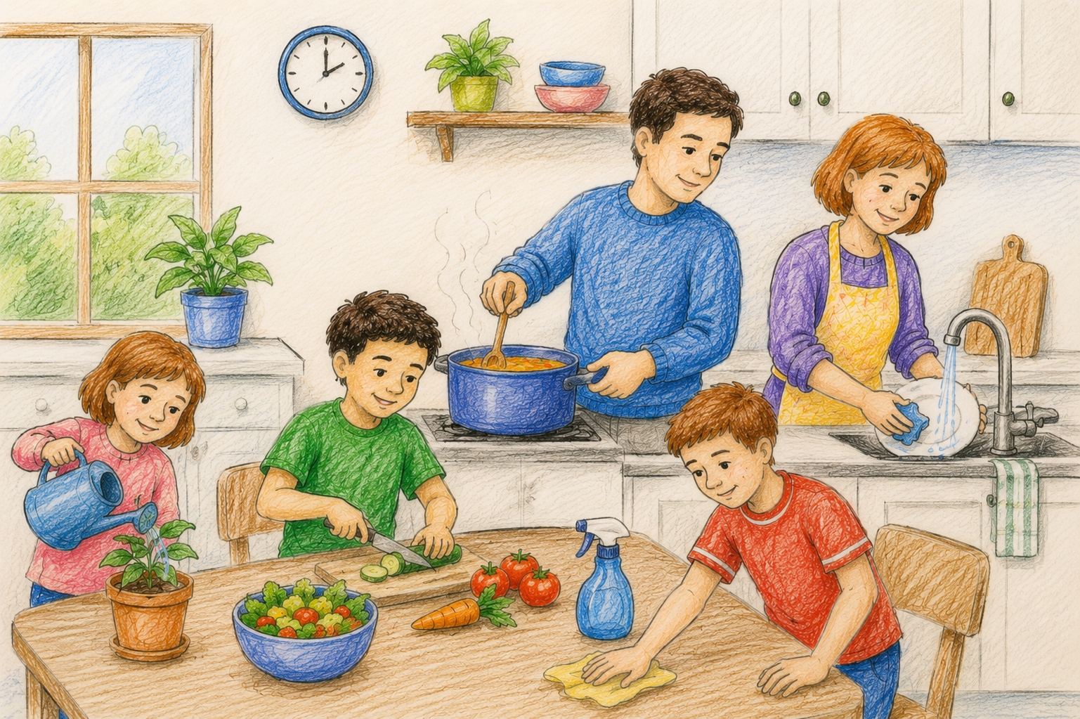 CELPIP Speaking Task 3: Family Helping in the Kitchen
