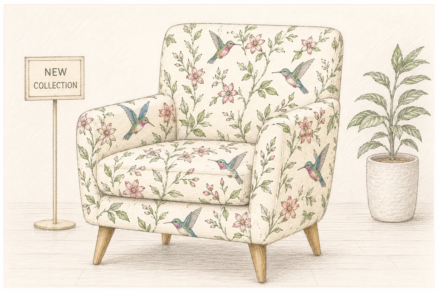 CELPIP Speaking Task 8: A Floral Hummingbird Armchair