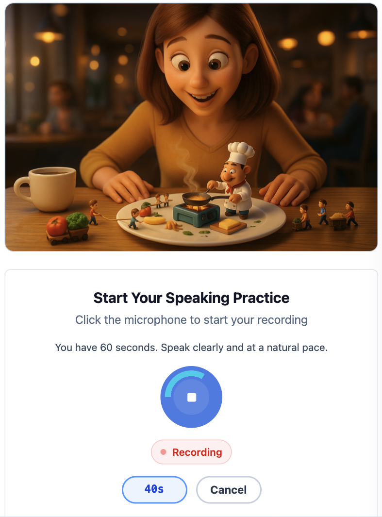CELPIP practice interface