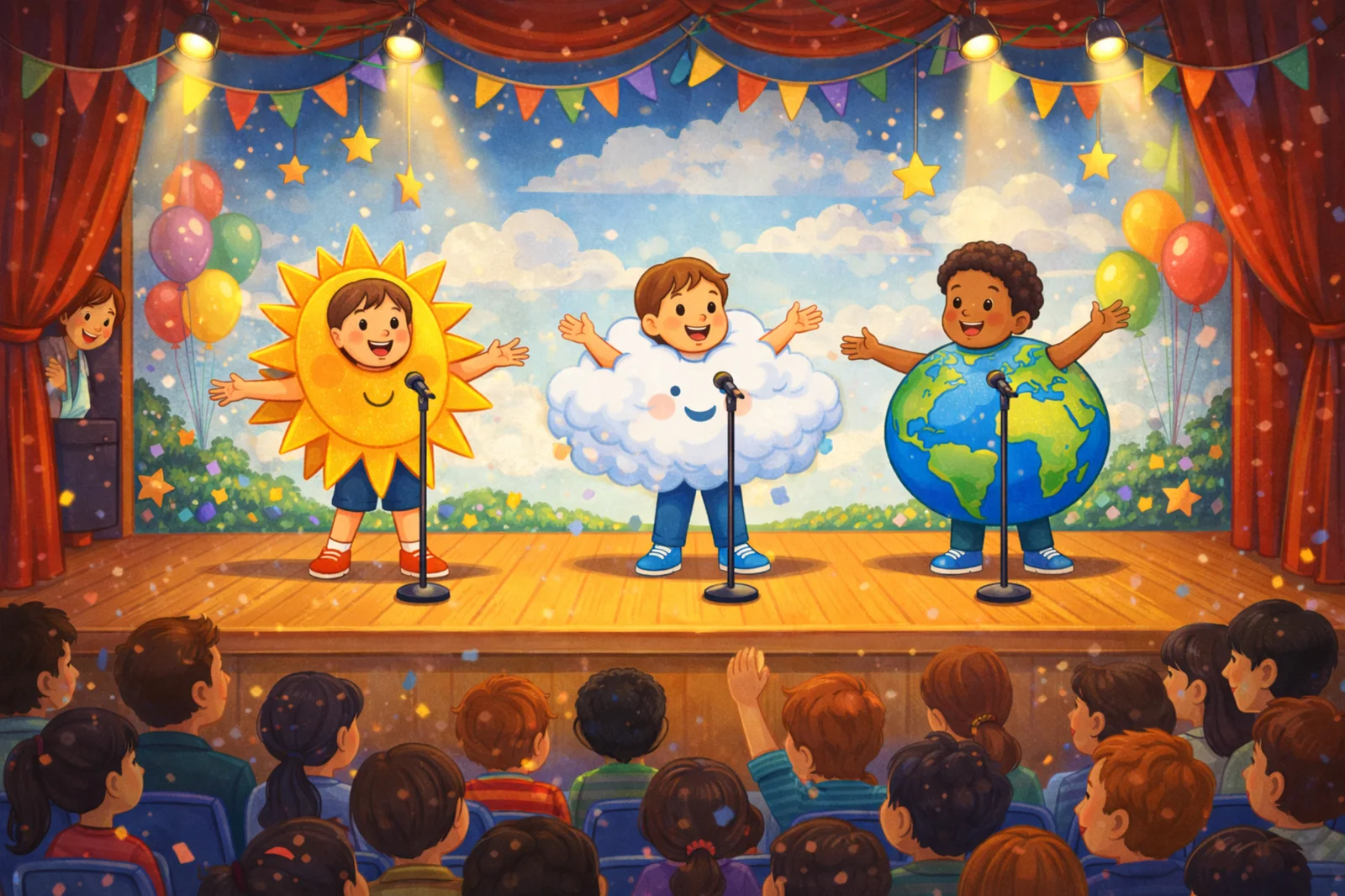 CELPIP Speaking: School Performance (Sun, Cloud, Earth)