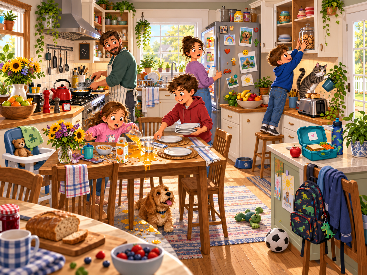 CELPIP Speaking Task 3 & 4: Busy Family Kitchen Morning