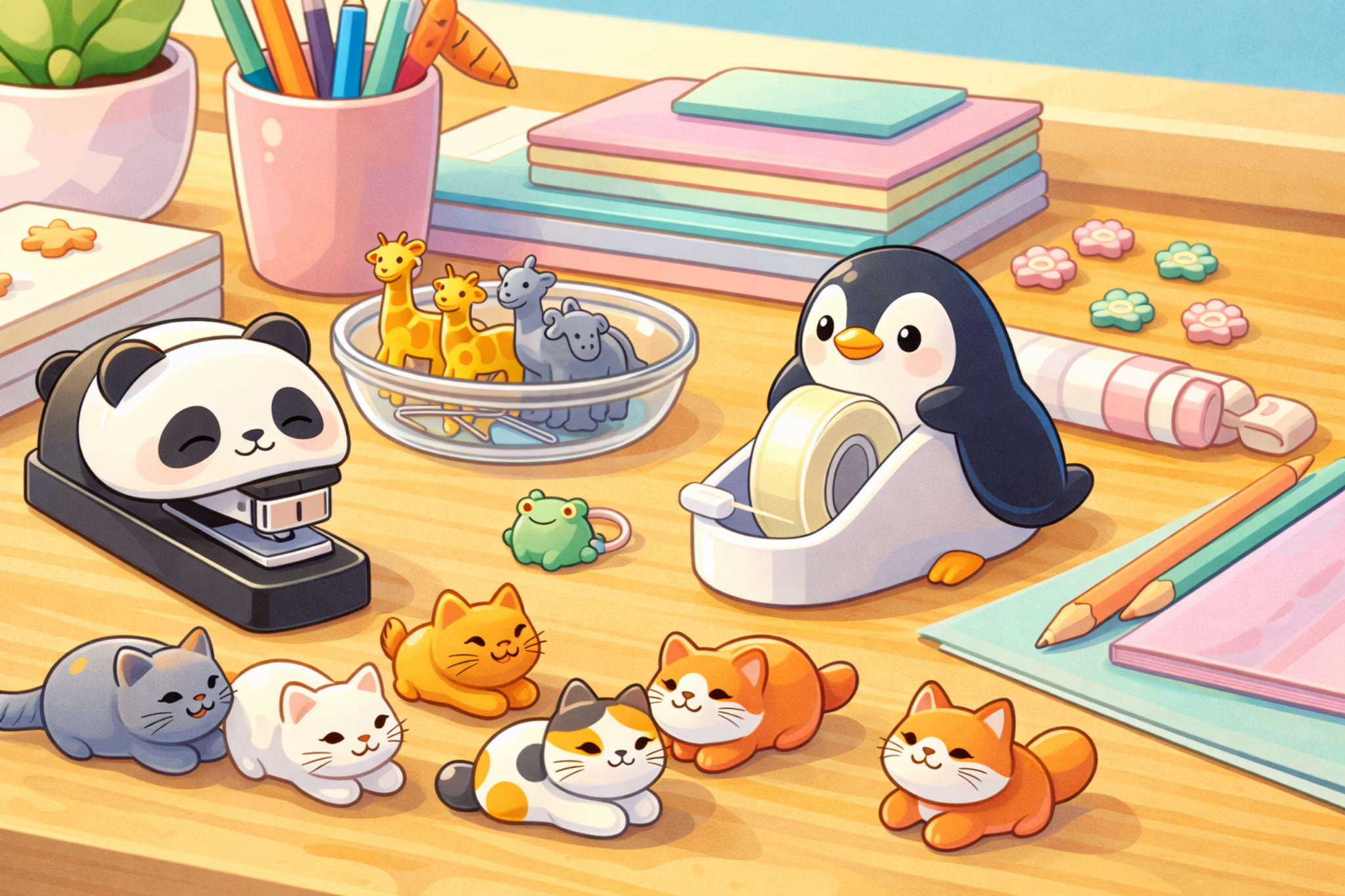 New Speaking Scene: Fun-Looking Desk with Animal Stationery