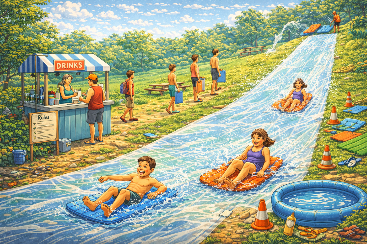 CELPIP Speaking Task 3: A Giant Slip-and-Slide on a Sunny Hill