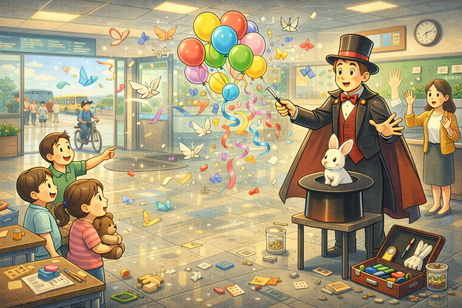 CELPIP Speaking Task 8: A Magician Performing in a School Lobby