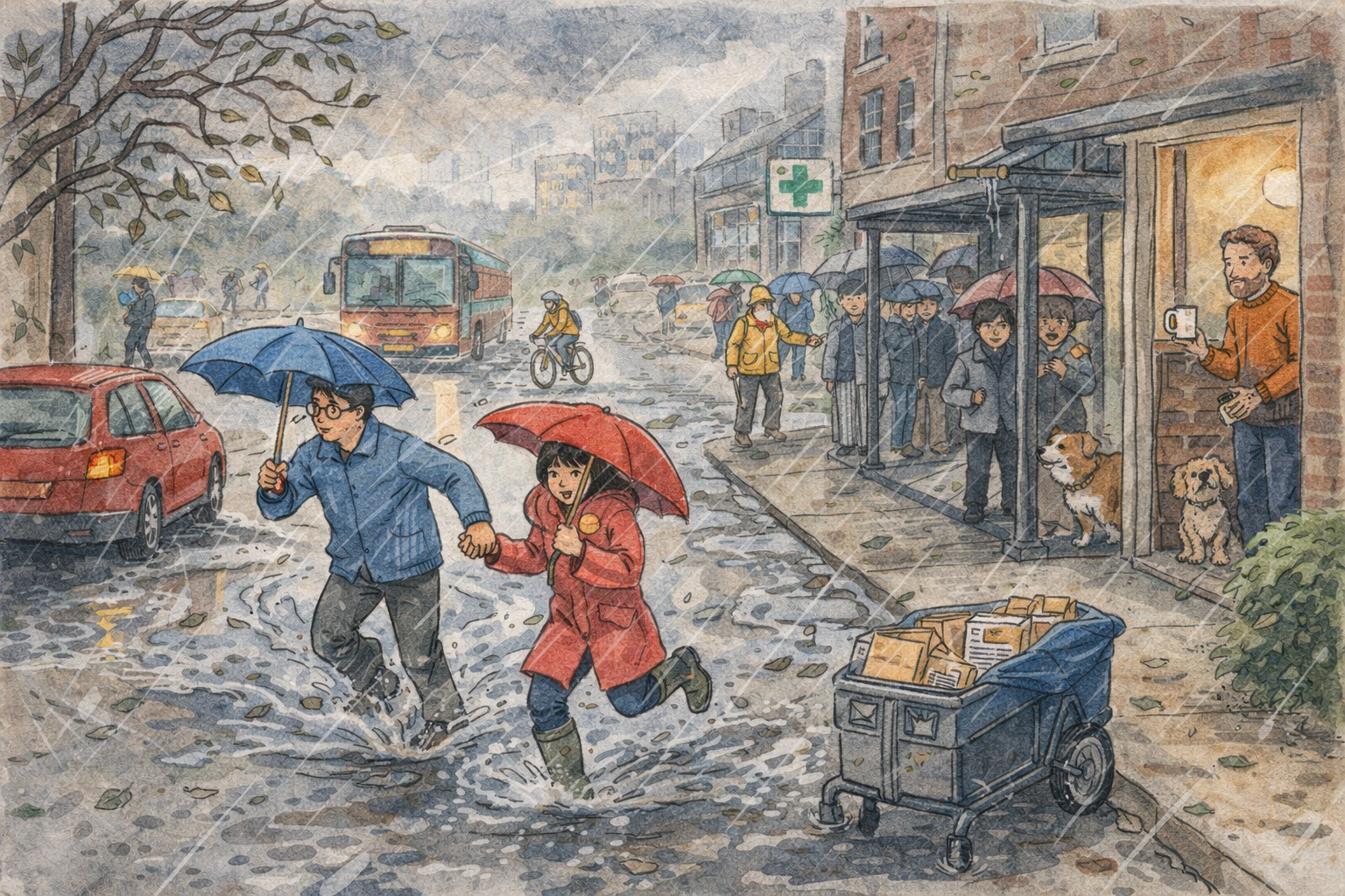 CELPIP Speaking Task 3: Rainstorm at the Bus Stop